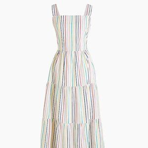 J. Crew NWT Tiered Maxi Dress cotton poplin sz 00